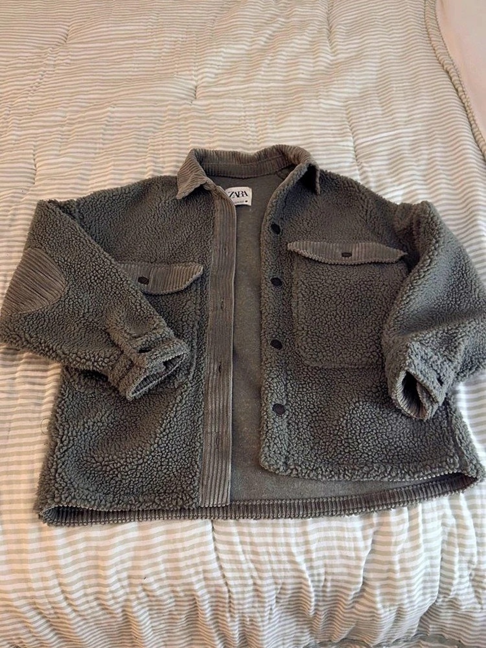 Zara Fleece Teddy Jacket Size Medium Like New